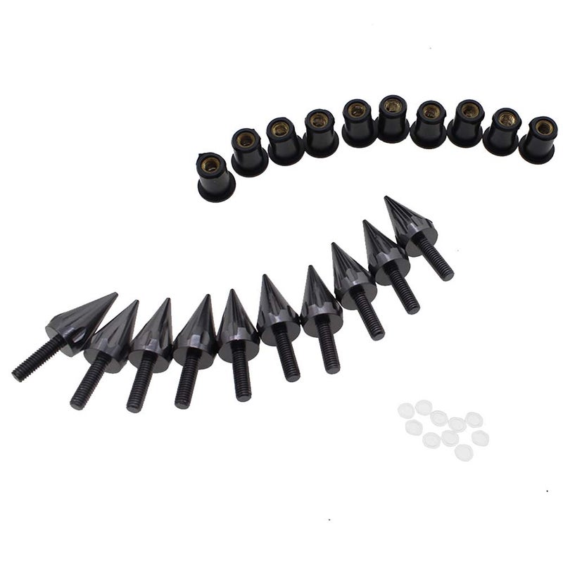 PROCNC Motorcycle Spike Windshield Bolts Screw Nuts Fit For Honda CBR 600rr 1000rr for Suzuki GSXR 600 750 1000 for Yamaha R1 R6 R6s for Kawasaki ZX6R ZX9R ZX10R ZX12 (Black) - Image 3
